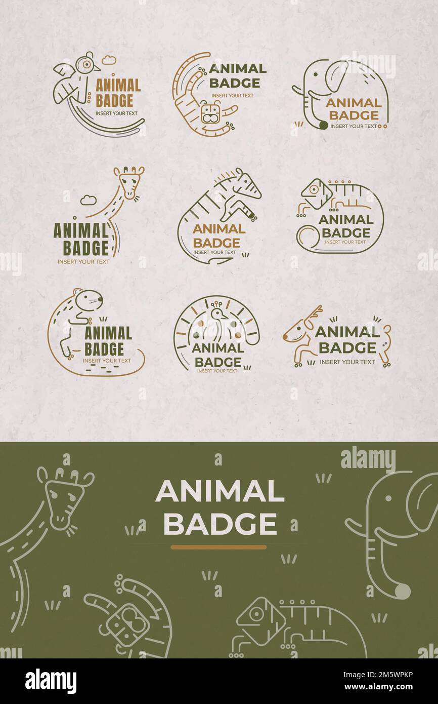 Animal badge design elements vector set Stock Vector Image & Art - Alamy