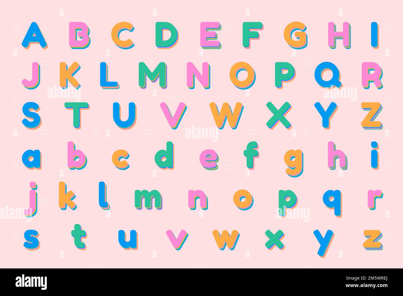 3d english letter set vector Stock Vector