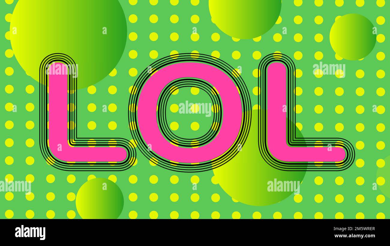 Offset stroke lol typeface vector Stock Vector