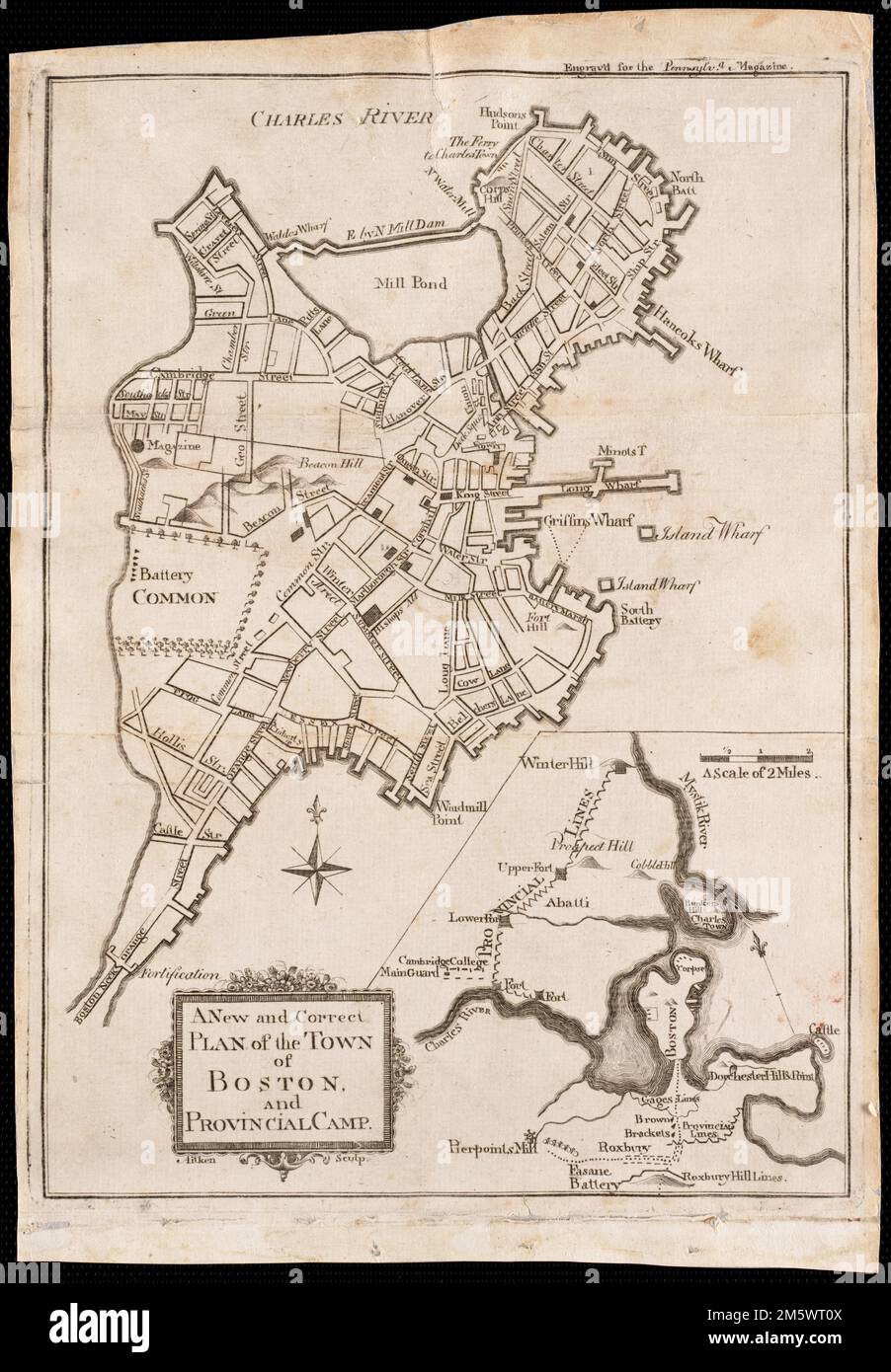 A new and correct plan of the town of Boston, and provincial camp