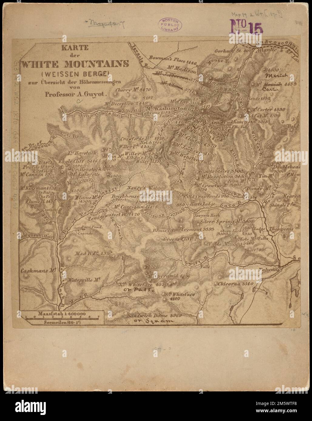 Karte der White Mountains (Weissen Berge) zur übersicht der ...