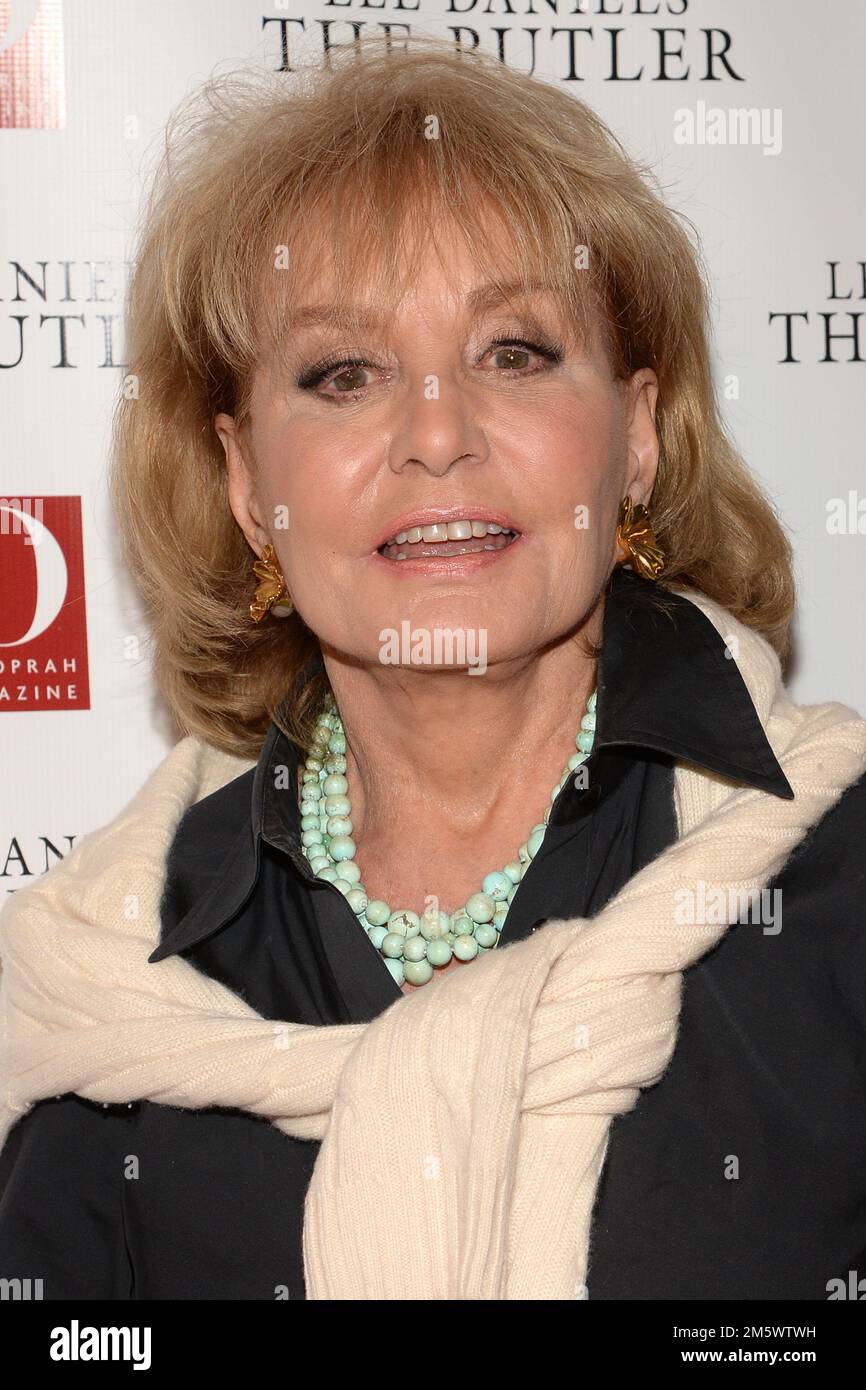 New York, USA. 31st July, 2013. TV Journalist Barbara Walters attends O, The Oprah Magazine special advance screening of Lee Daniels' 'The Butler' at the Hearst Tower in New York, NY, on July 31, 2013. (Photo by Anthony Behar/Sipa USA) Credit: Sipa USA/Alamy Live News Stock Photo
