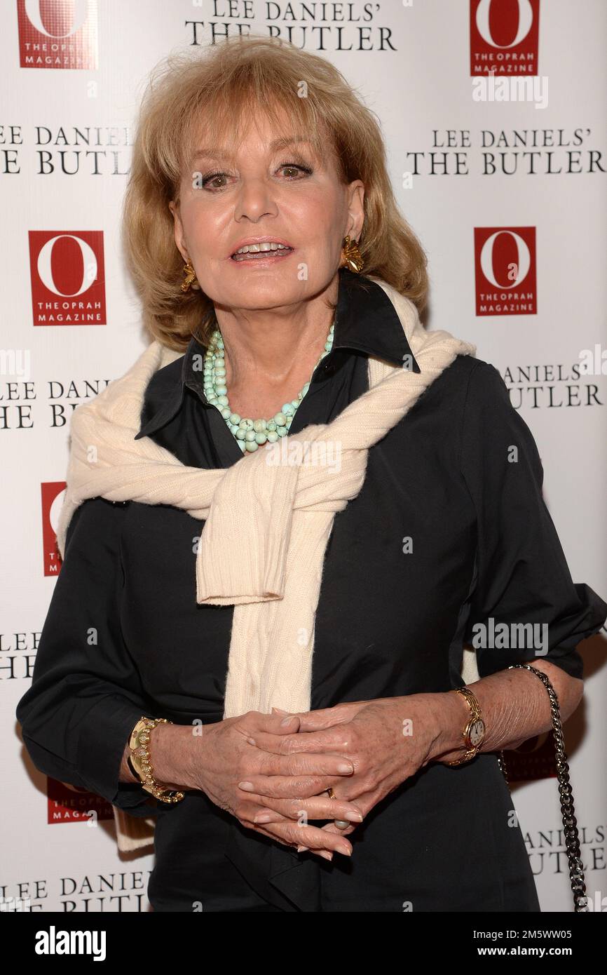 New York, USA. 31st July, 2013. TV Journalist Barbara Walters attends O, The Oprah Magazine special advance screening of Lee Daniels' 'The Butler' at the Hearst Tower in New York, NY, on July 31, 2013. (Photo by Anthony Behar/Sipa USA) Credit: Sipa USA/Alamy Live News Stock Photo