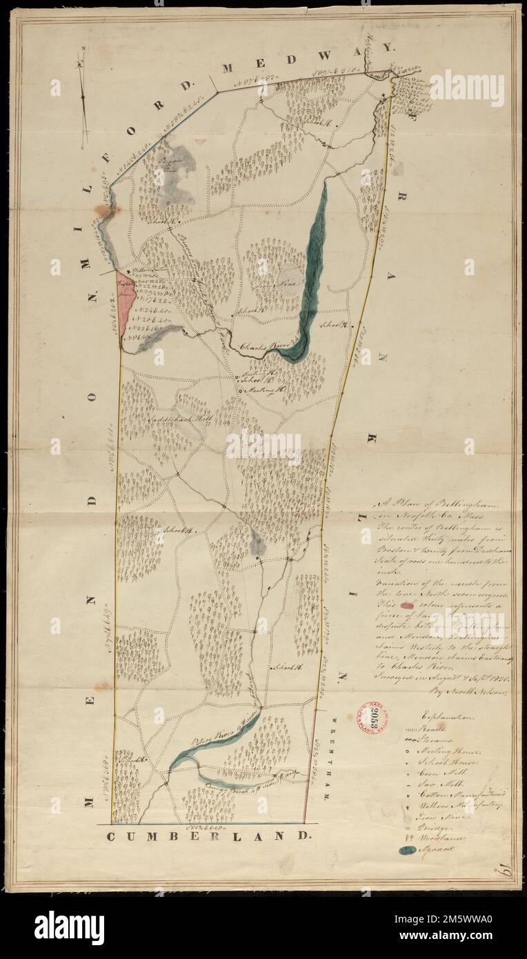 Plan of Bellingham made by Newell Nelson, dated September 1830