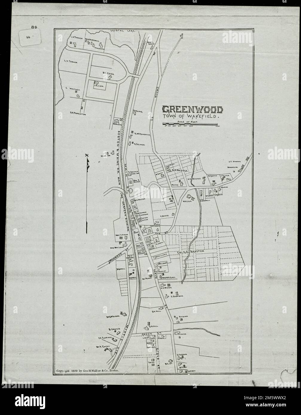 Greenwood, Town of Wakefield [Massachusetts]. Map is presumed to be a