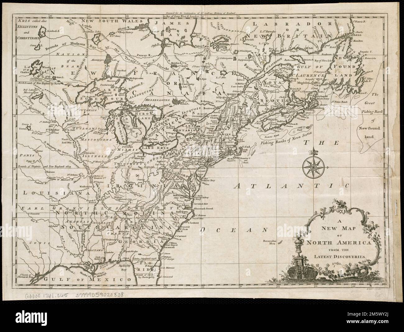 A new map of North America from the latest discoveries. Relief shown