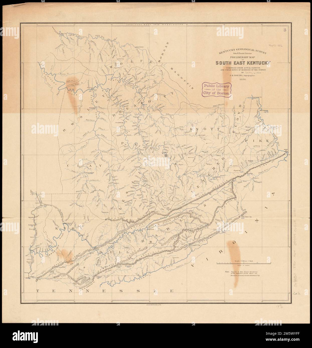 Preliminary map of south east Kentucky. Relief shown by hachures and