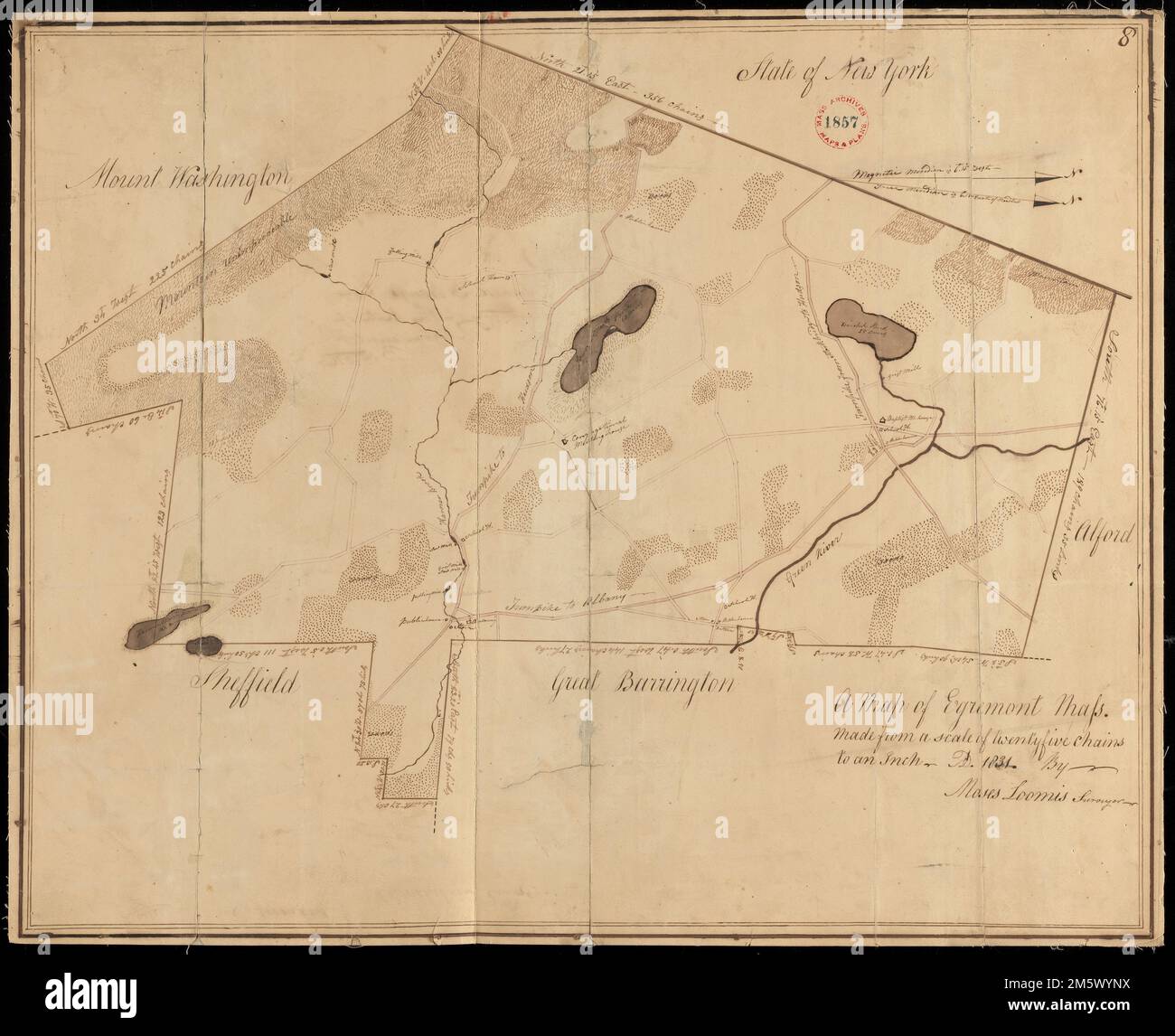 Plan of Egremont made by Moses Loomis, dated 1831.... , Massachusetts