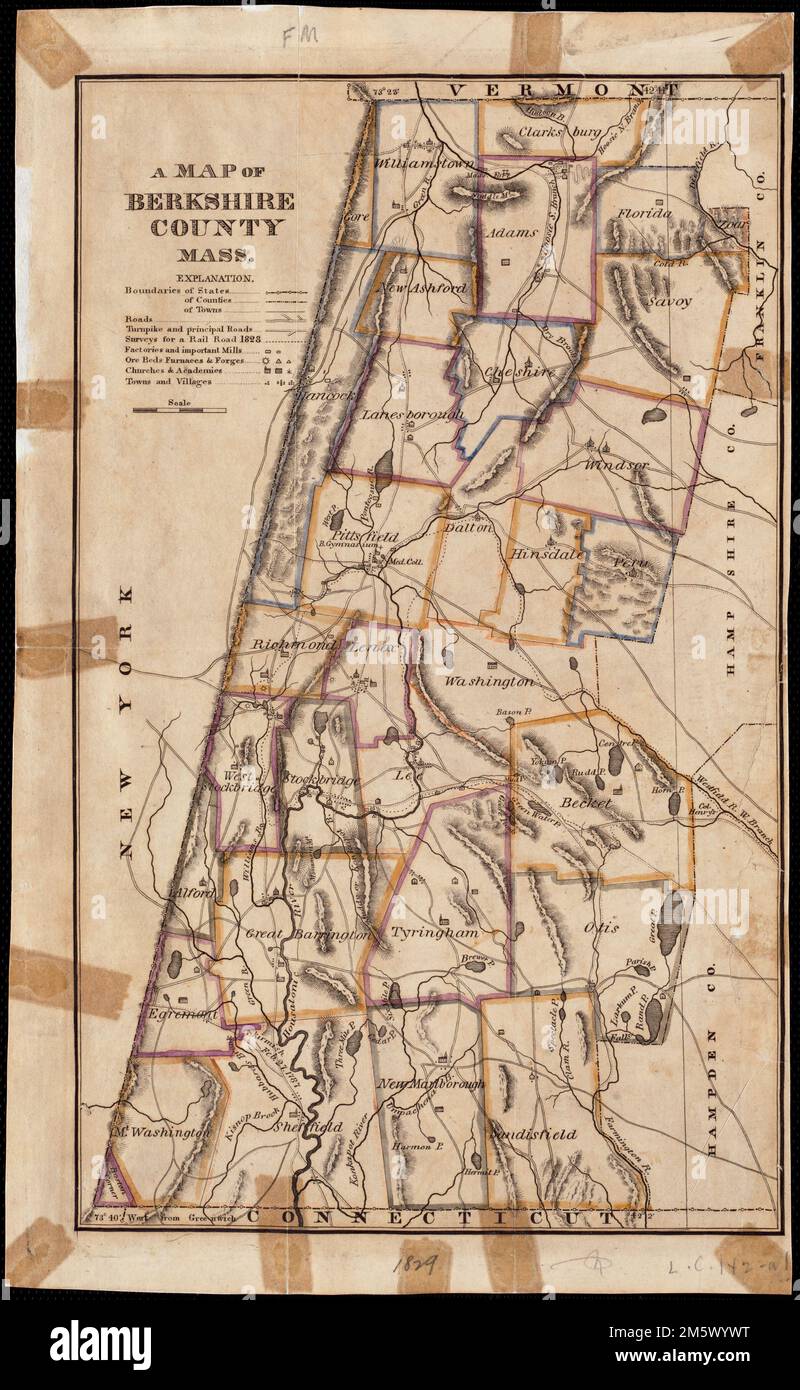 A map of Berkshire County Mass. Relief shown by hachures.... , Massachusetts , Berkshire ,county