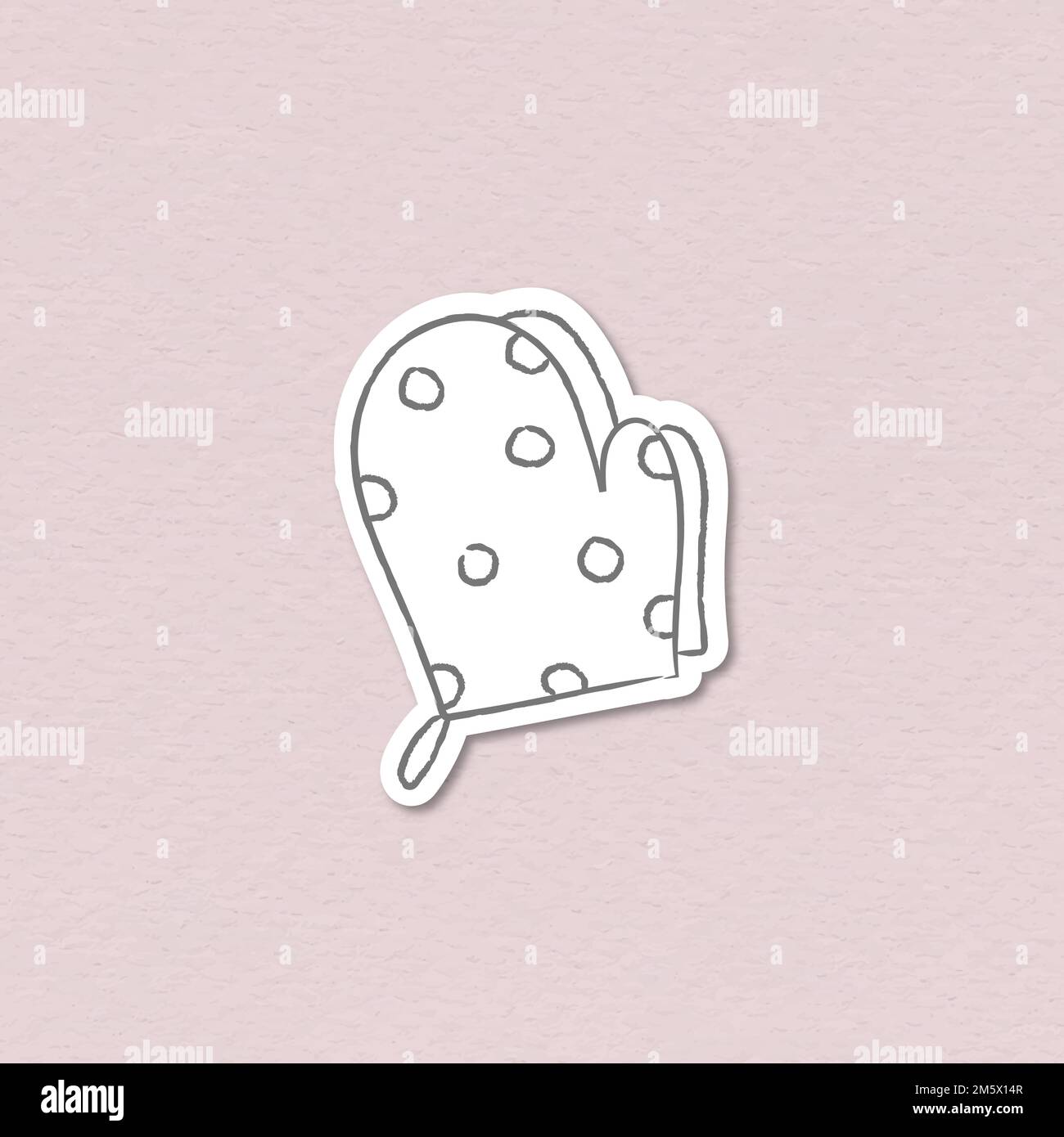 Polka-dot textile cooking gloves sticker vector Stock Vector