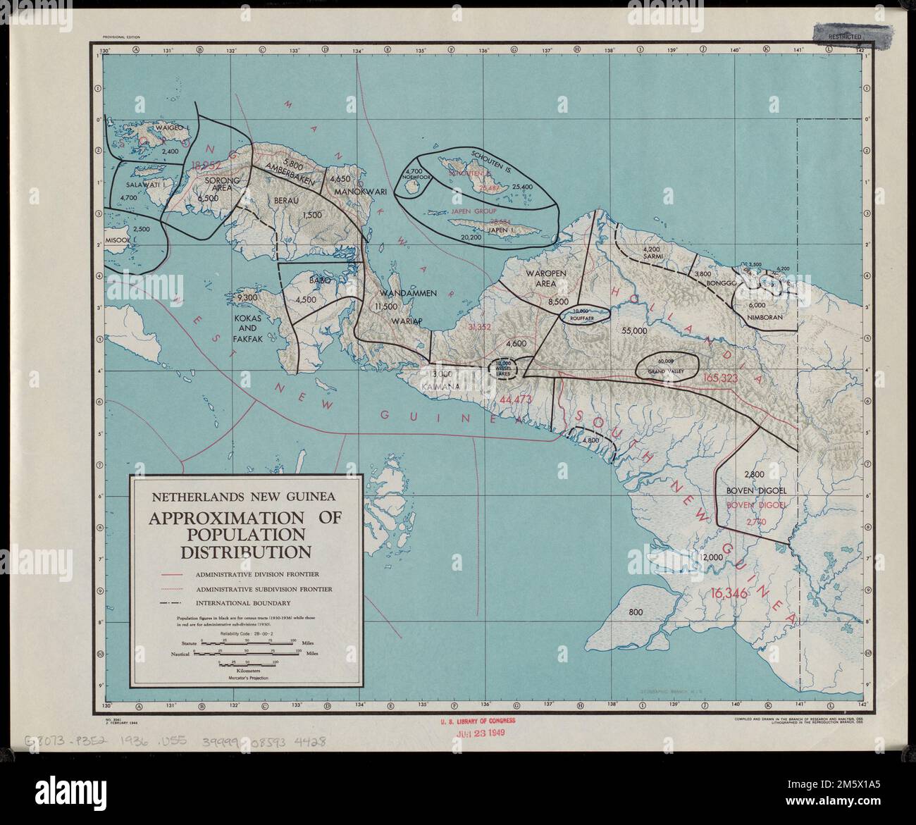 Netherlands New Guinea Approximation Of Population Distribution 