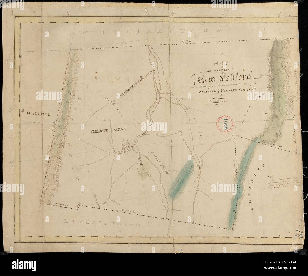 Plan of New Ashford made by Phinehas Harmon, dated October 1830
