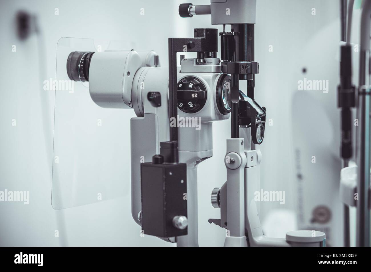 Different devices for measuring diopter and eye examination. Visit at