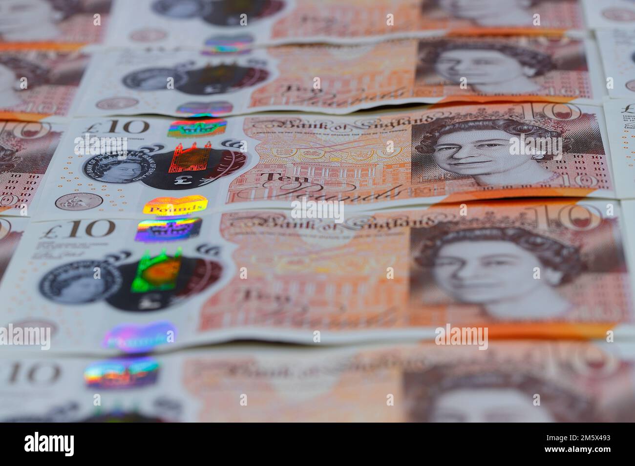 Close up abstract of a British £10  note Stock Photo