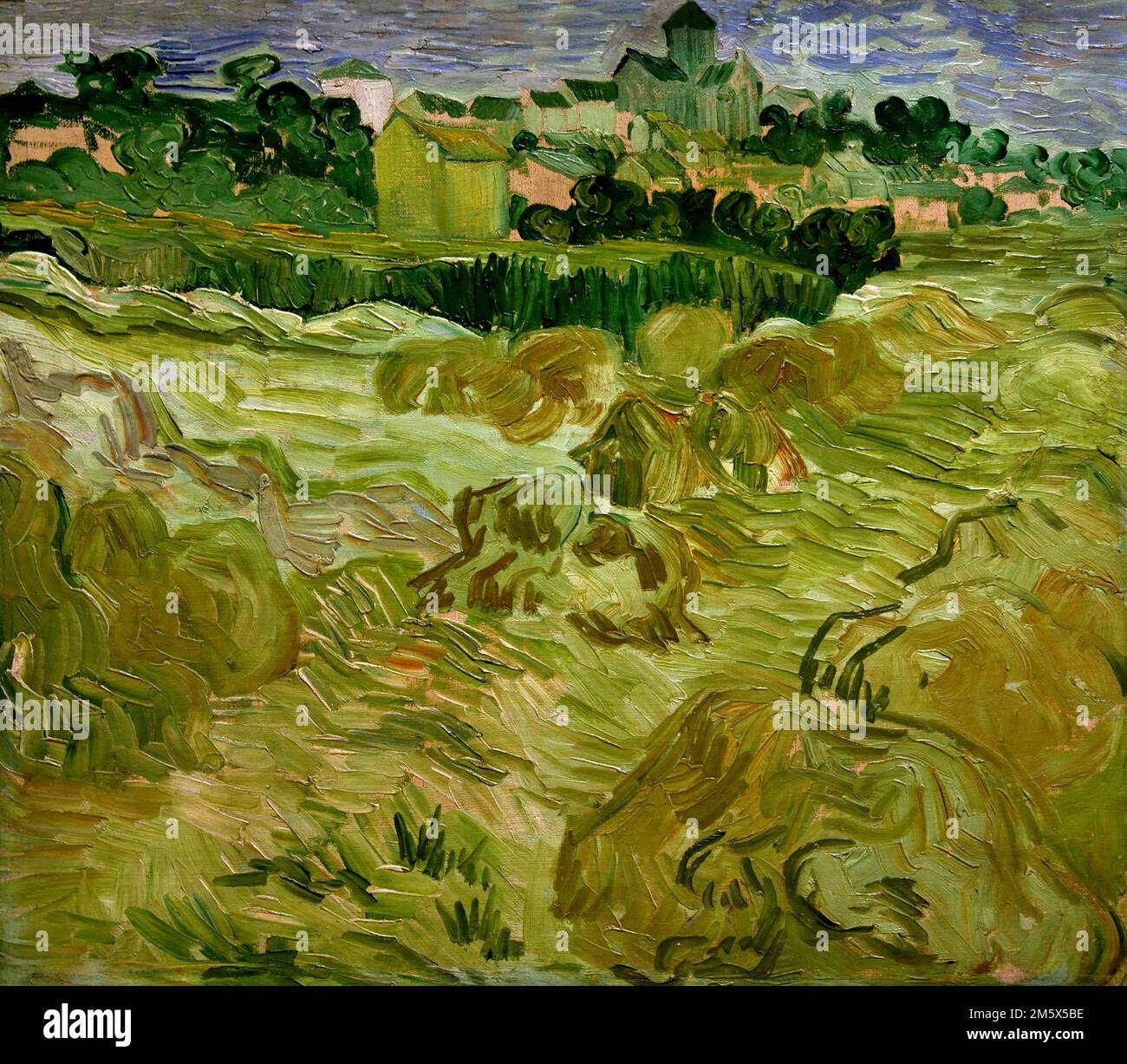 Vue d'Auvers avec champ de ble - View of Auvers with wheat field 1890by Vincent van Gogh 1853–1890 Dutch The Netherlands Stock Photo