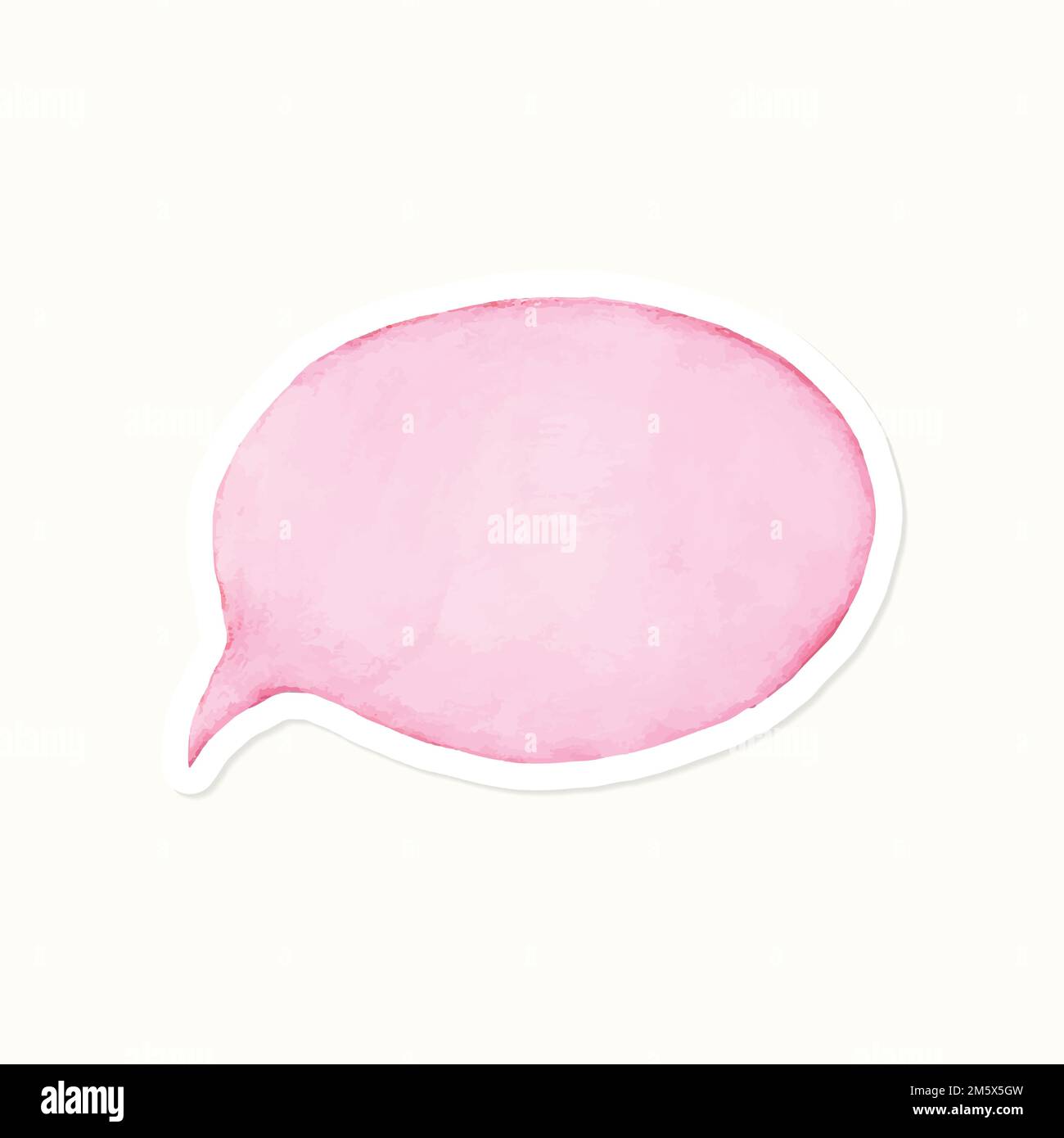 Hand drawn pink speech bubble sticker vector Stock Vector Image & Art ...