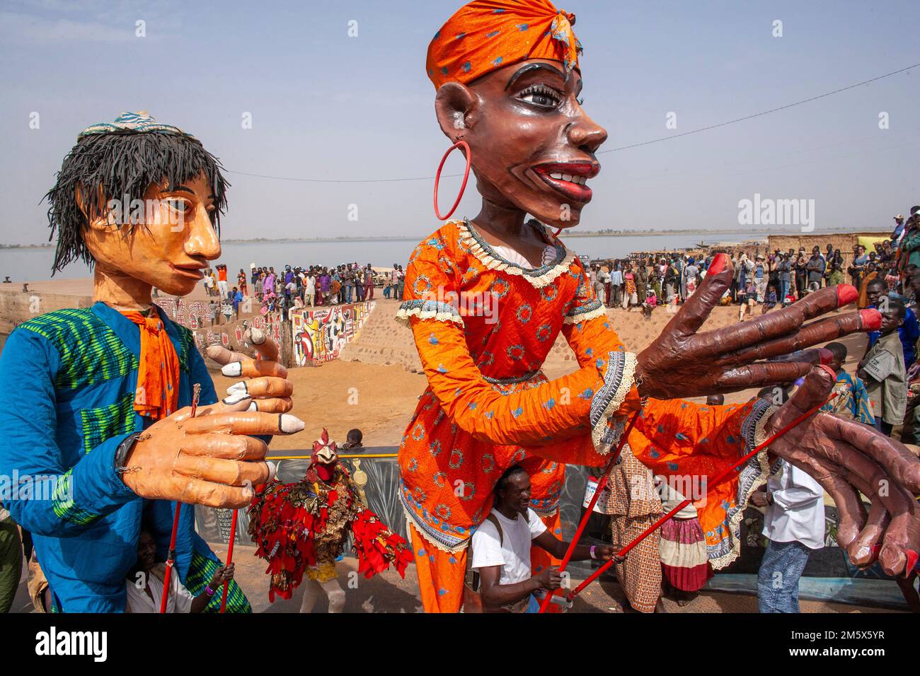 Puppets at festival sur le niger in Segou , Mali , West Africa Stock