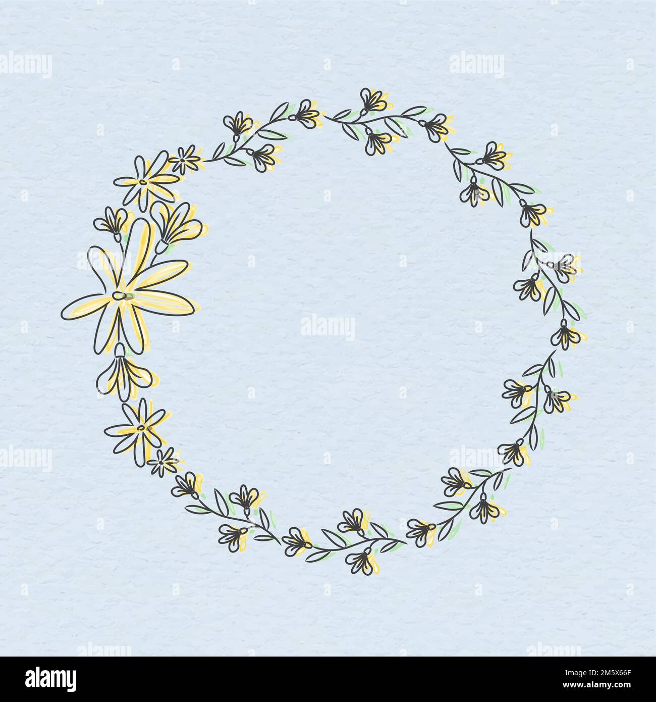 Hand drawn flower wreath vector Stock Vector Image & Art Alamy