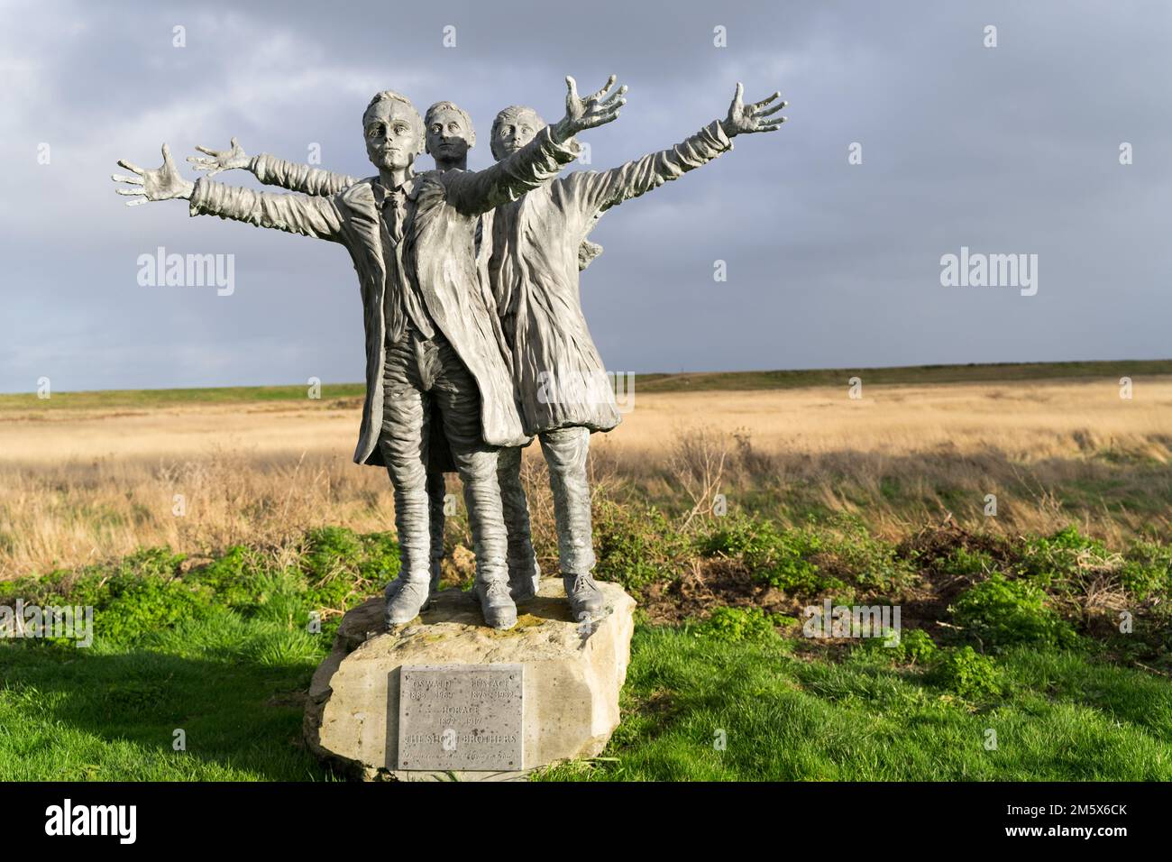 statues of three brothers Kent England Stock Photo