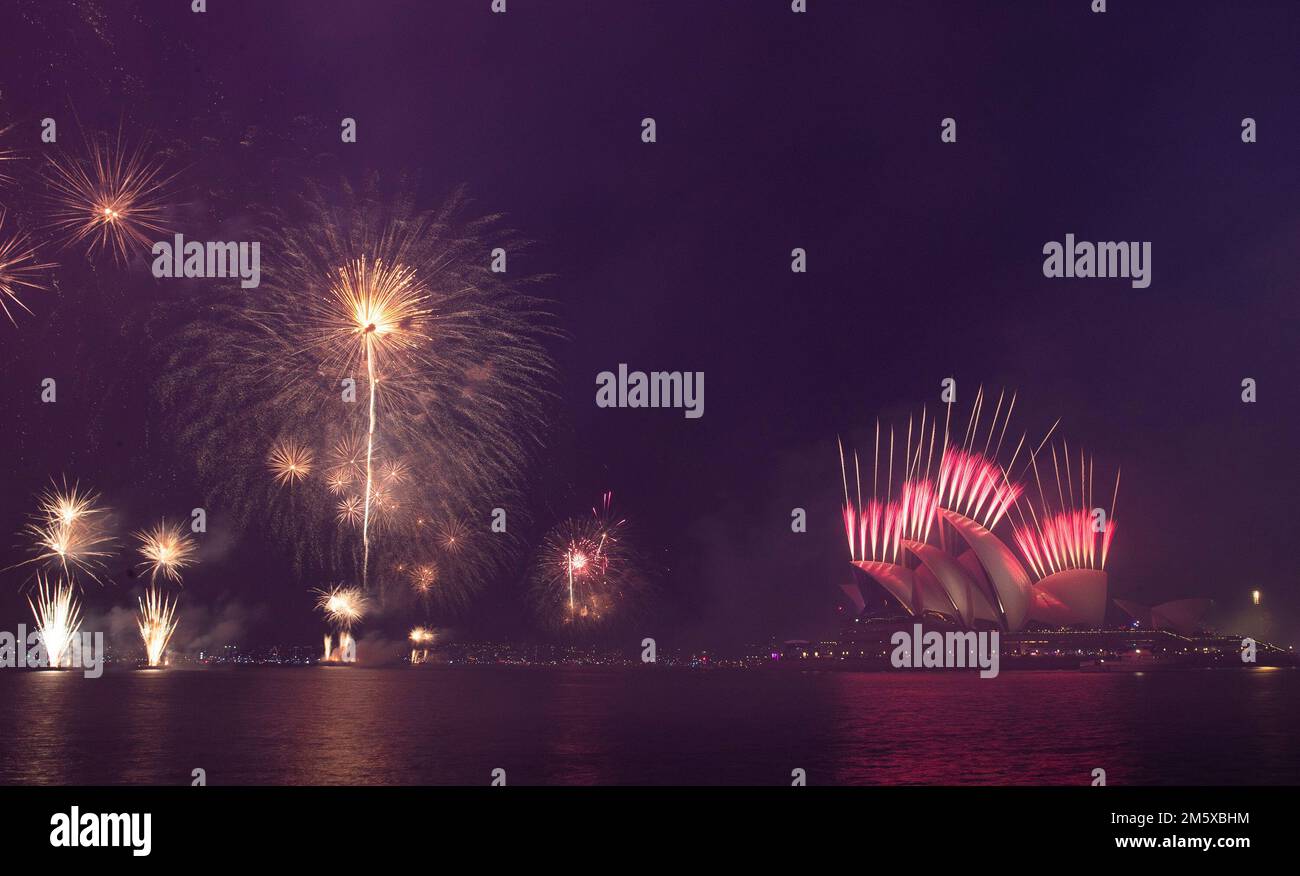 Sydney, Australia. 31st Dec, 2022. Fireworks are seen during the New