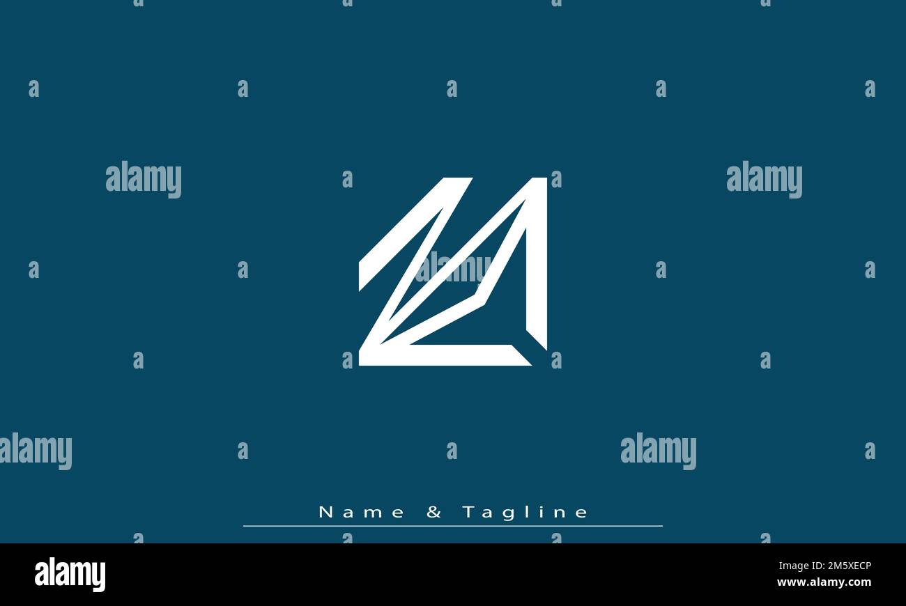 Alphabet letters Initials Monogram logo NM , MN Stock Vector