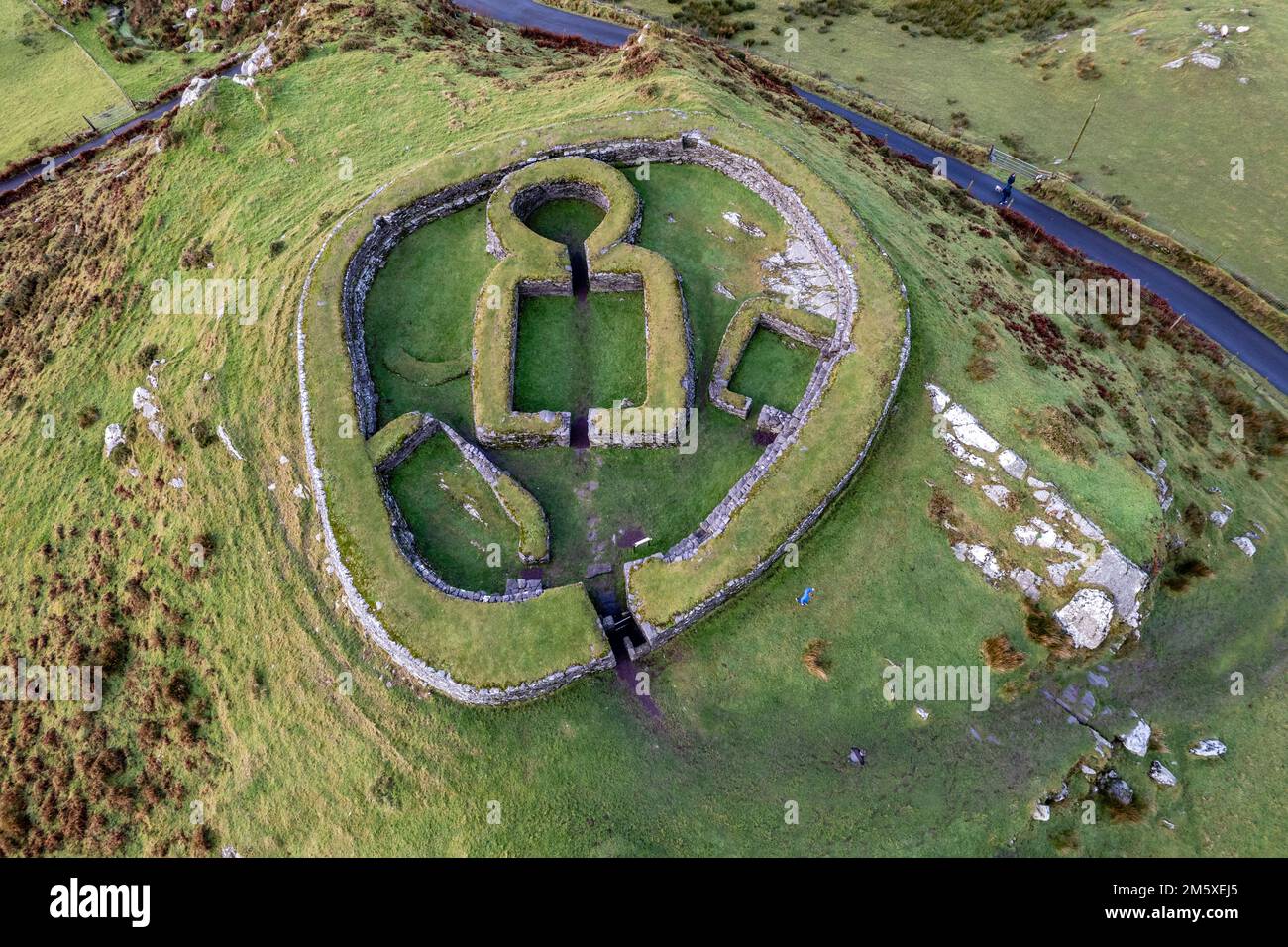 Leacanabuaile Ring Fort, Cahersiveen, Ring of Kerry, Ireland Stock Photo