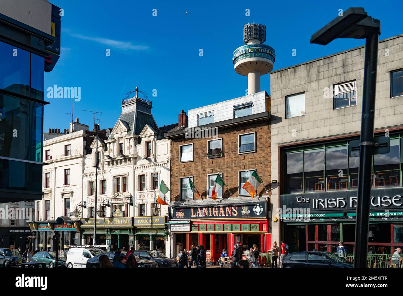 The Central Pub, Ranelagh Street, Liverpool, with St John's Beacon on