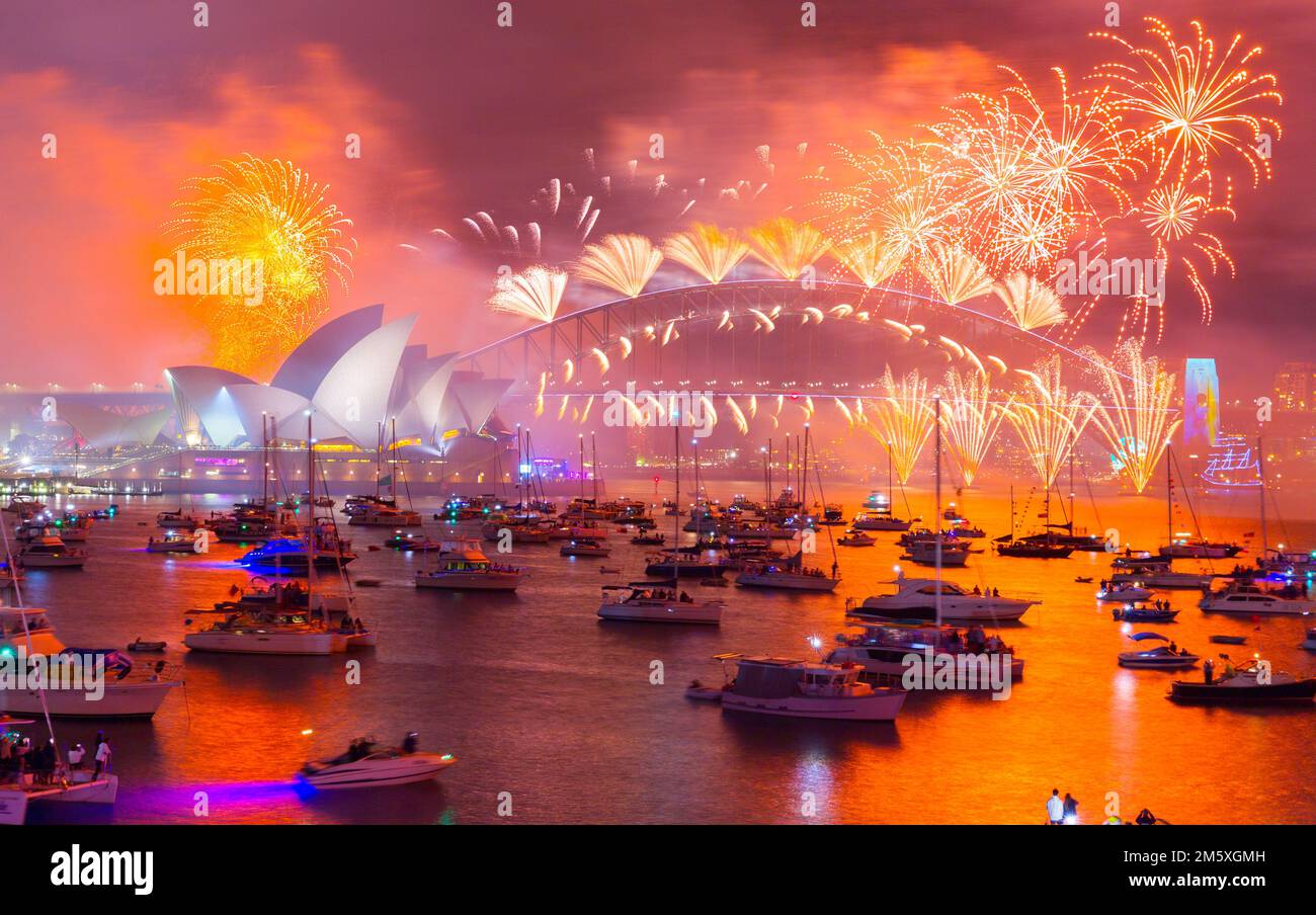 Sydney, Australia. 1 January 2023. Australia celebrates the arrival of 2023 with a midnight Sydney, Australia. 1 January 2023. Australia celebrates the arrival of 2023 with a midnight