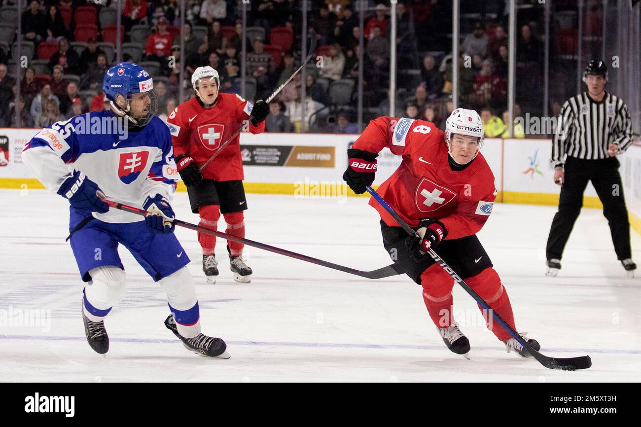 December 31, 2022, Moncton, NB, CANADA Slovakia's Frannisek Dej defend