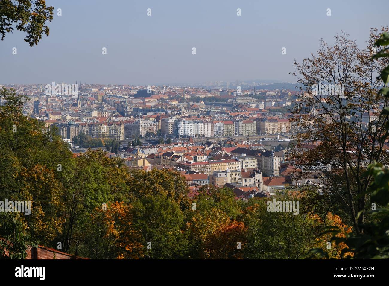 A beautiful areal view of the Strahov Park in Prague, Czech Republic Stock Photo