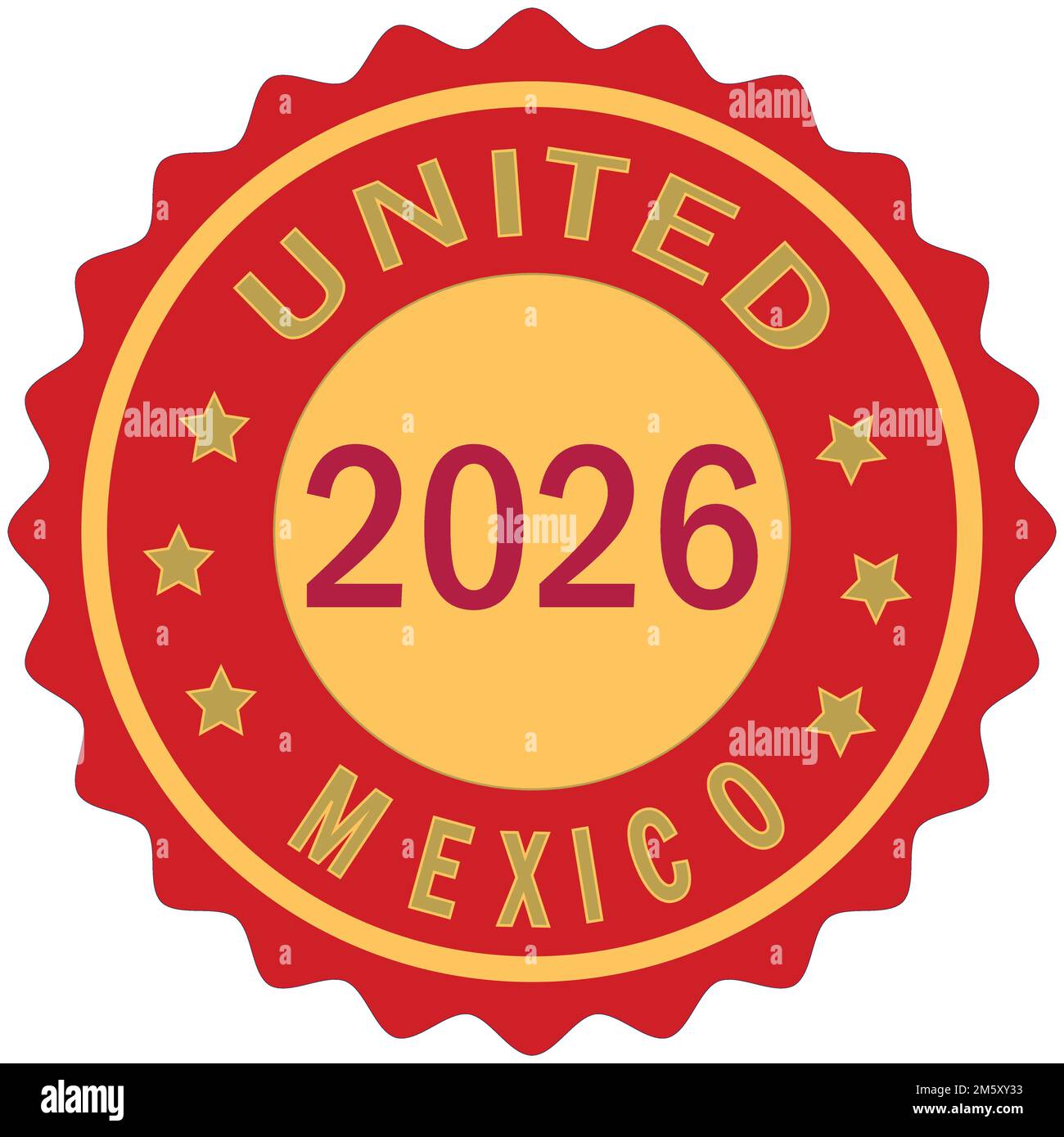 United 2026 Soccer Championship Mexico Colorful gradient brush design Vector illustration Mexico flag Red colors background Stamp FIFA World Cup Mexic Stock Vector