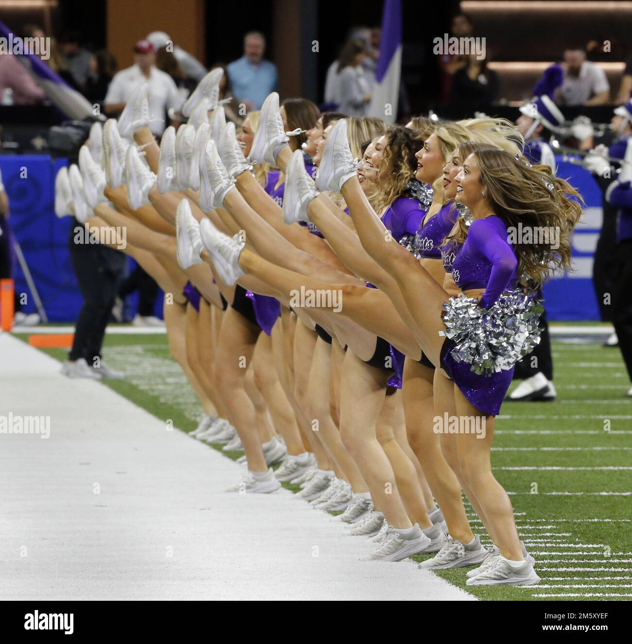 New Orleans, United States. 01st Jan, 2023. Kansas State Wildcats cheerleaders perform before the game with Alabama Crimson Tide at Sugar Bowl at the Caesars Superdome in New Orleans on Saturday, December 31, 2022. Photo by AJ Sisco/UPI Credit: UPI/Alamy Live News Stock Photo