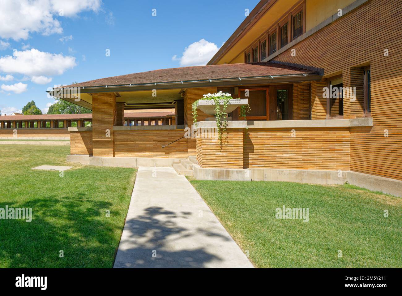 The landmark Martin House Complex is considered one of Frank Lloyd Wright’s finest residential projects. Stock Photo