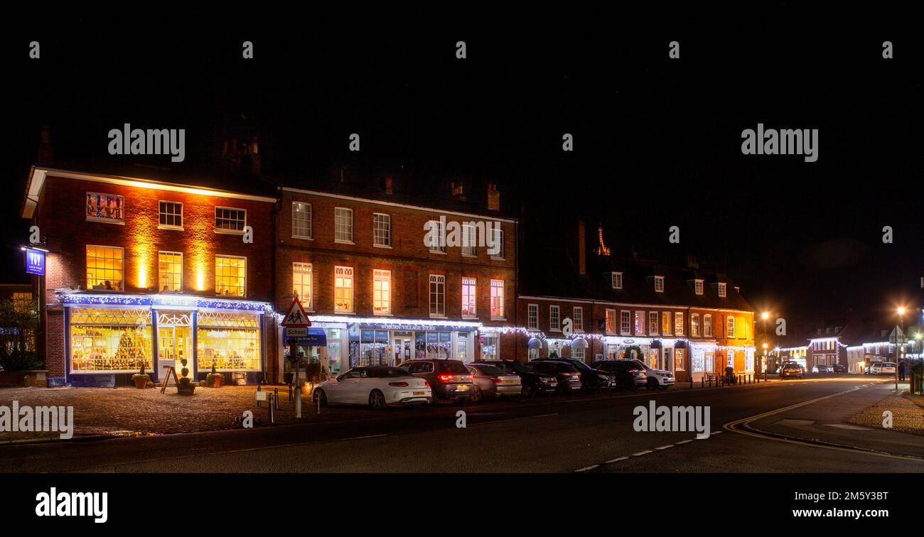 Woburn town at night. Stock Photo