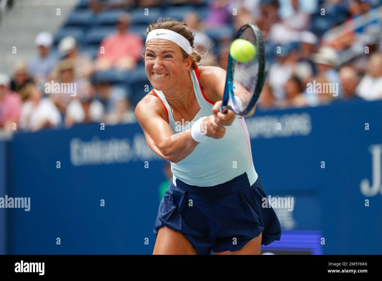 Tennis player Victoria Azarenka in action at the 2022 US Open tennis