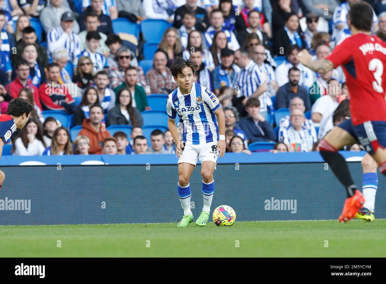 San Sebastian, Spain. 22nd Apr, 2023. (L-R) Takefusa Kubo, Imanol Alguacil  (Sociedad) Football/Soccer : Spanish La Liga Santander match between Real  Sociedad 2-1 Rayo Vallecano at the Reale Arena in San Sebastian