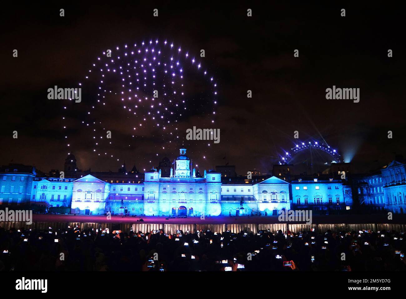 Drones forming the shape of King Charles light up the sky over Horse ...
