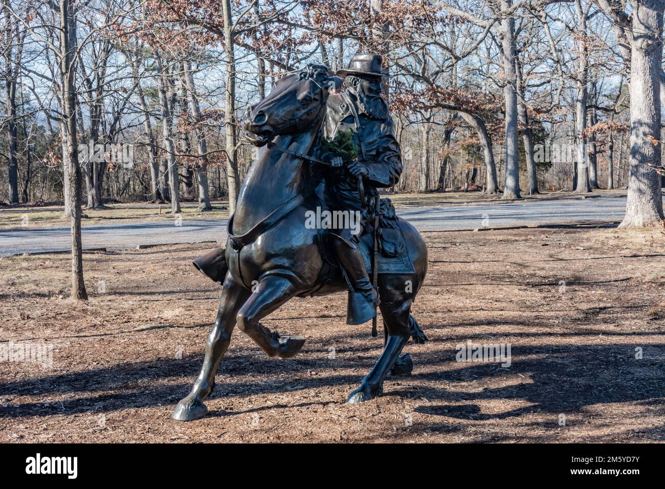 Monument to General James Longstreet CSA, Gettysburg National Military Park, Pennsylvania USA Stock Photo