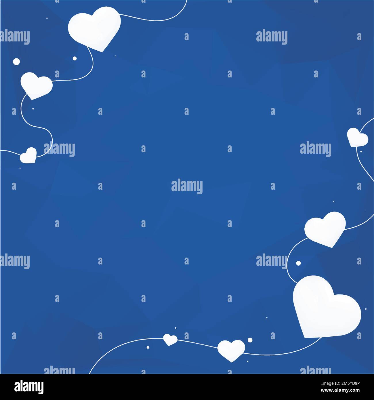 Vector heart string border geometric pattern background Stock Vector