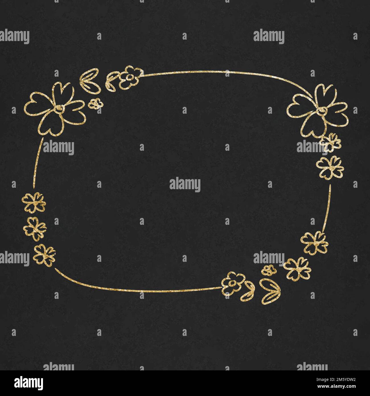 Vector gold effect floral border Stock Vector
