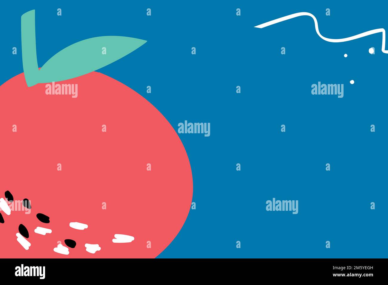 Apple fruit on a blue background design resource Stock Vector