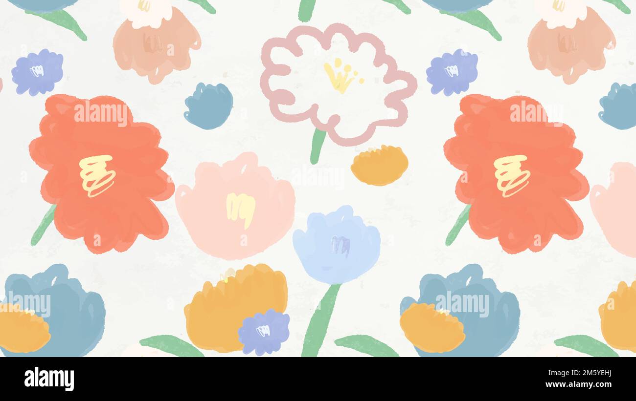 Floral pattern background vector hand drawn Stock Vector Image & Art ...