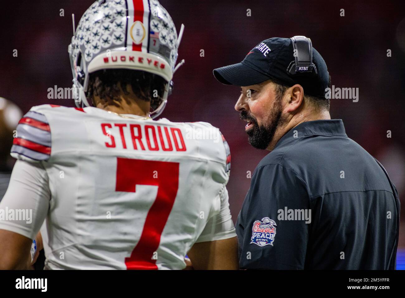 December 31, 2022: Ohio State Buckeyes head coach Ryan Day talks with ...
