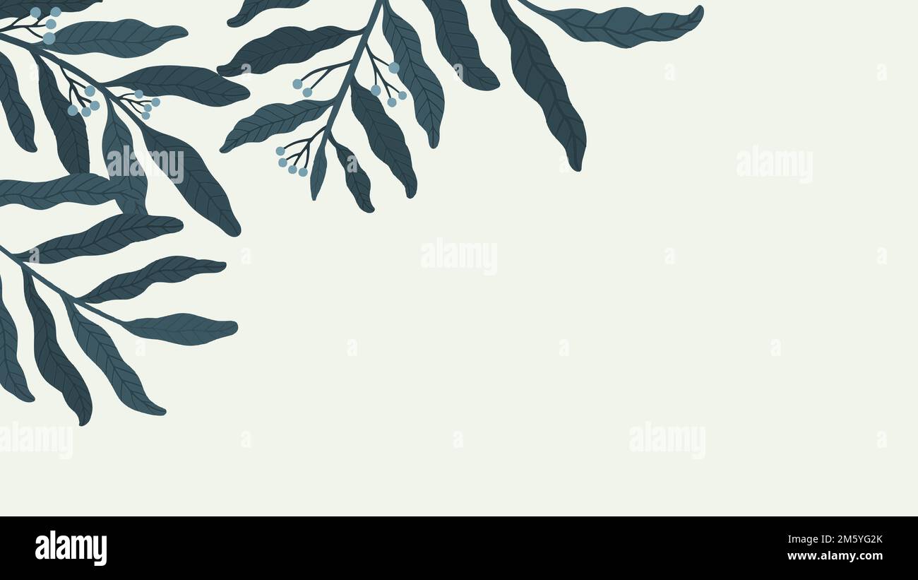 Botanical leafy copy space mobile wallpaper vector Stock Vector