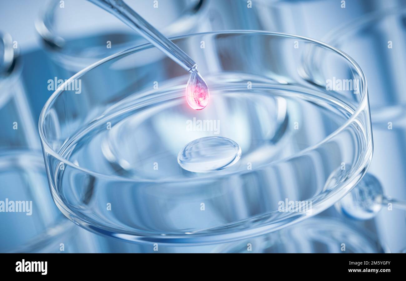 Chemical glassware in the laboratory, 3d rendering. Digital drawing ...