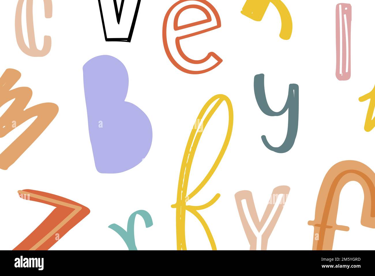 Hand drawn alphabet doodle typography vector background Stock Vector ...