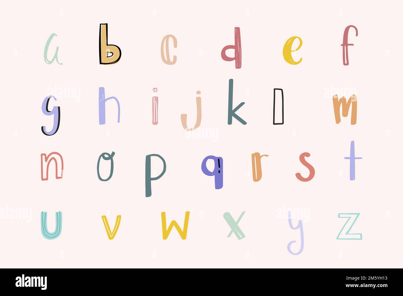 Alphabet vector hand drawn doodle font calligraphy set Stock Vector ...