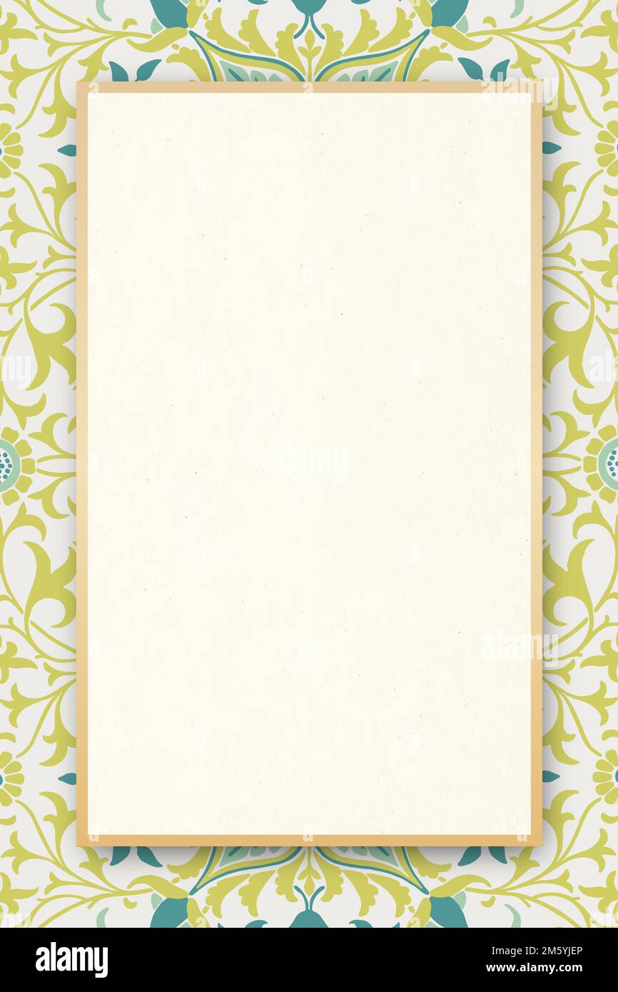 Floral antique pattern vector frame copy space Stock Vector