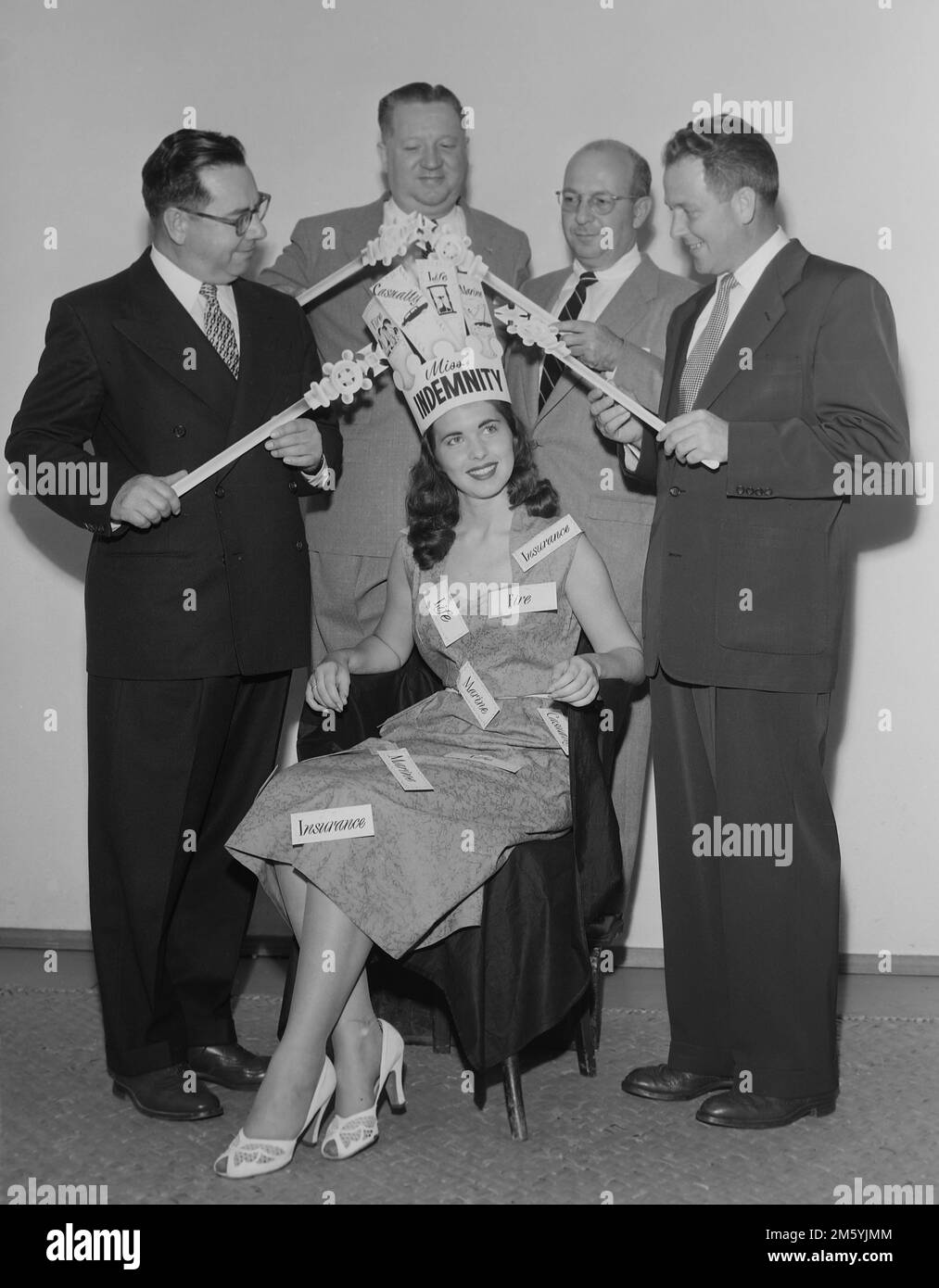 Insurance Company Beauty Queen In Southern California Ca 1954 Stock insurance-company-beauty-queen-in-southern-california-ca-1954-stock