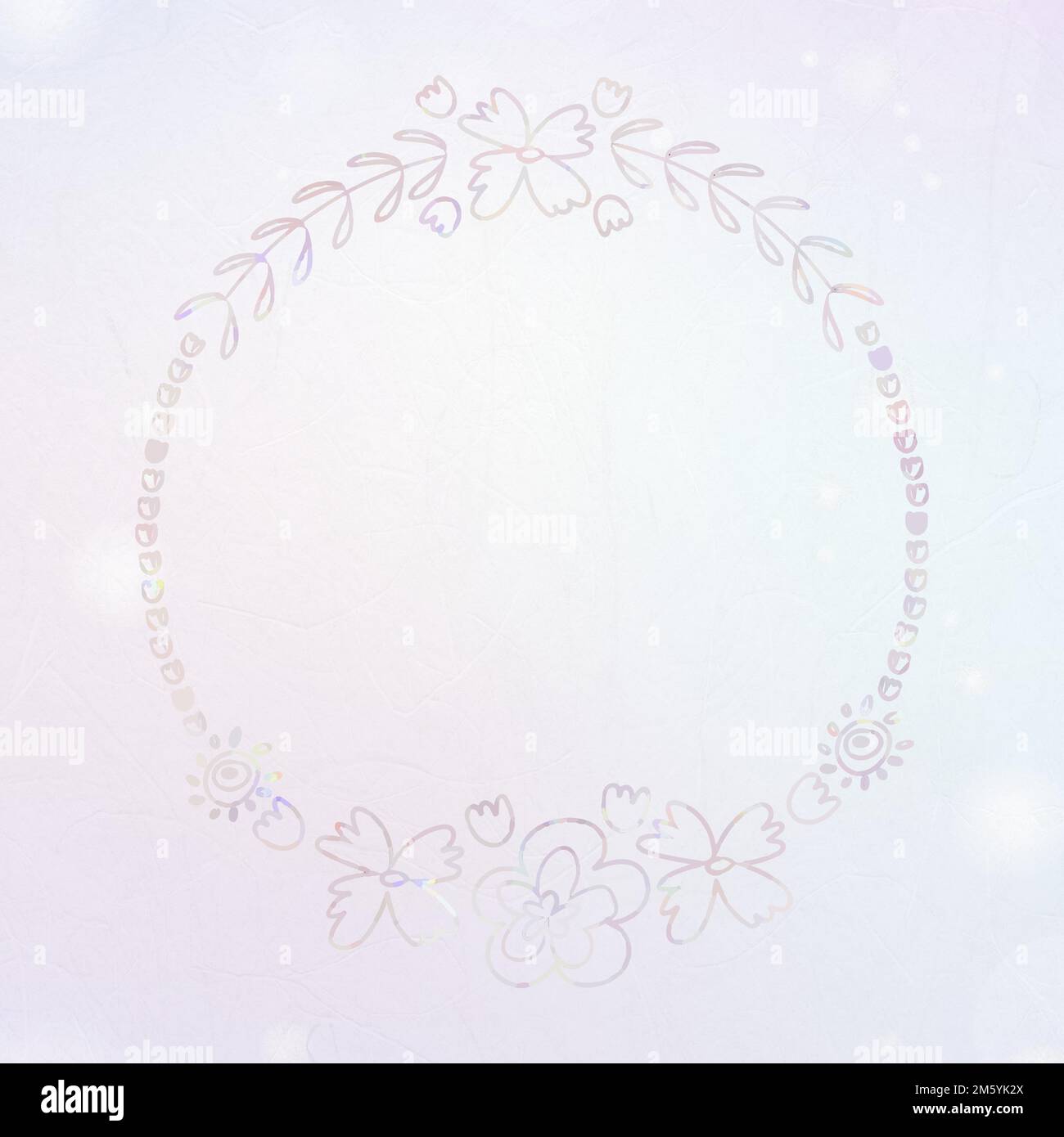 Vector floral wreath frame holography effect Stock Vector Image & Art ...